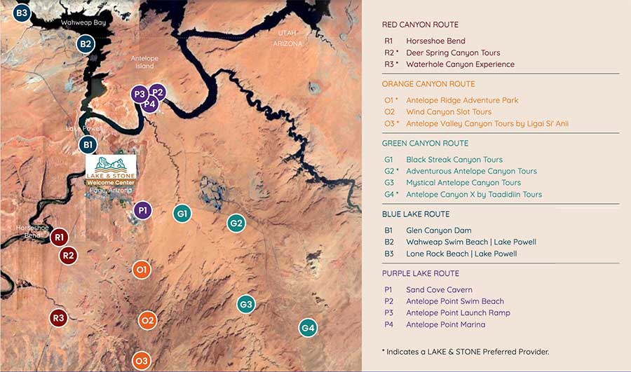 Map of Lake & Stone Transfer service in Page AZ